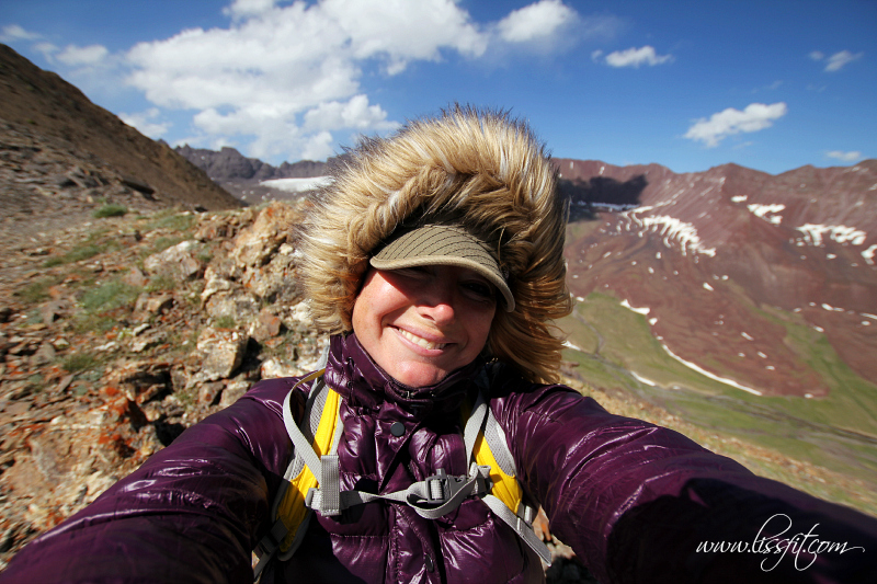 selfie on mountain ridge Kyrgyzstan lissfit